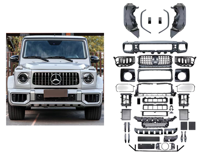 YENİ G63 AMG ÖN TAMPON SETİ W465 2019-2026 (KROM) resmi