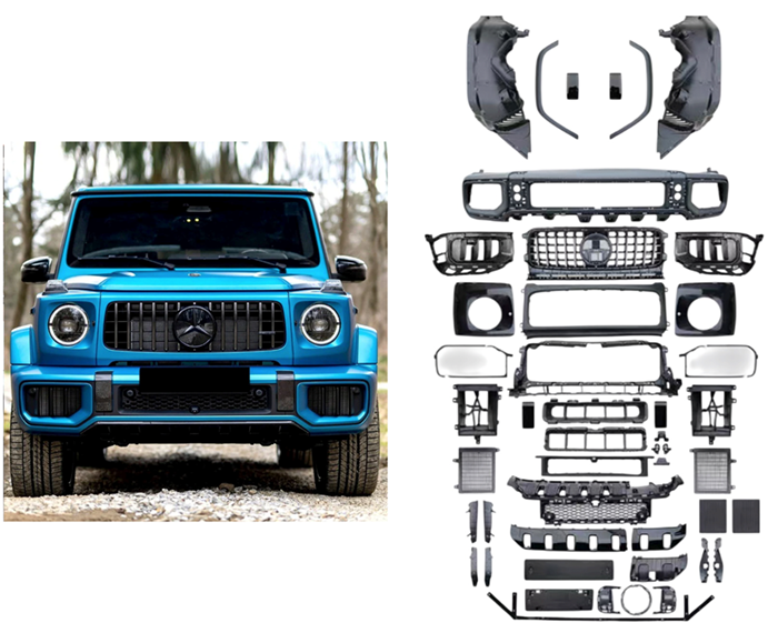 YENİ G63 AMG ÖN TAMPON SETİ W465 2019-2026 (SİYAH) resmi