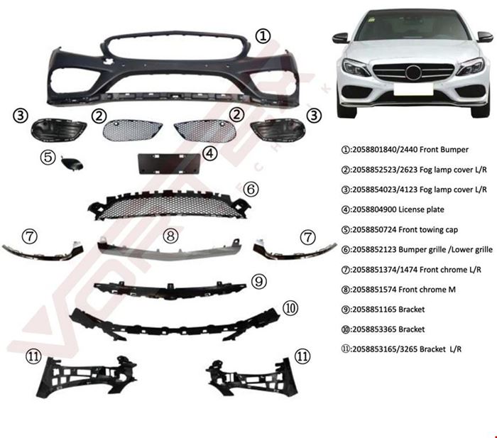 ÖN TAMPON SET AMG (ALT KROMLU) W205 2014- resmi