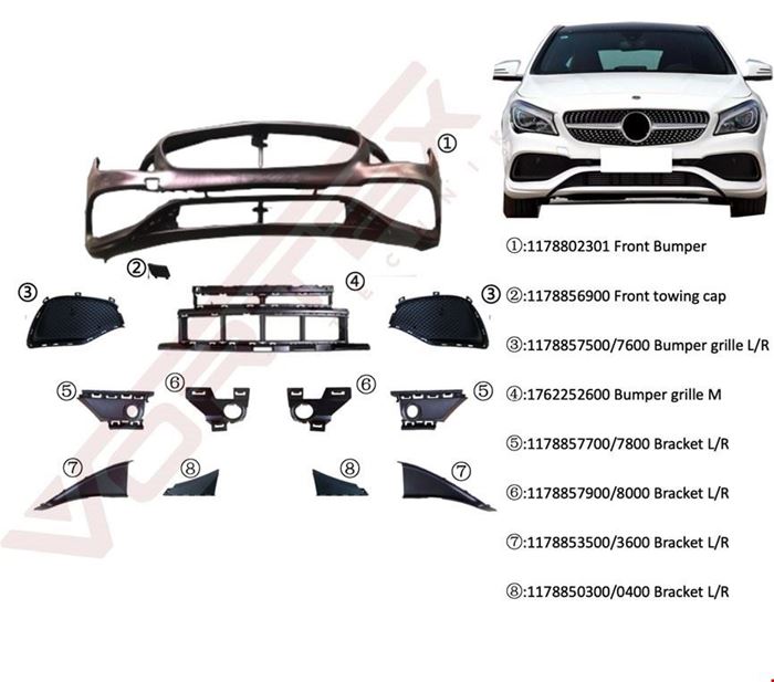 ÖN TAMPON SET AMG (BRAKET-IZGARA) CLA W117 2016- resmi