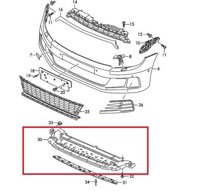 ÖN TAMPON SPOYLERİ R-LİNE SCIROCCO 2015- resmi