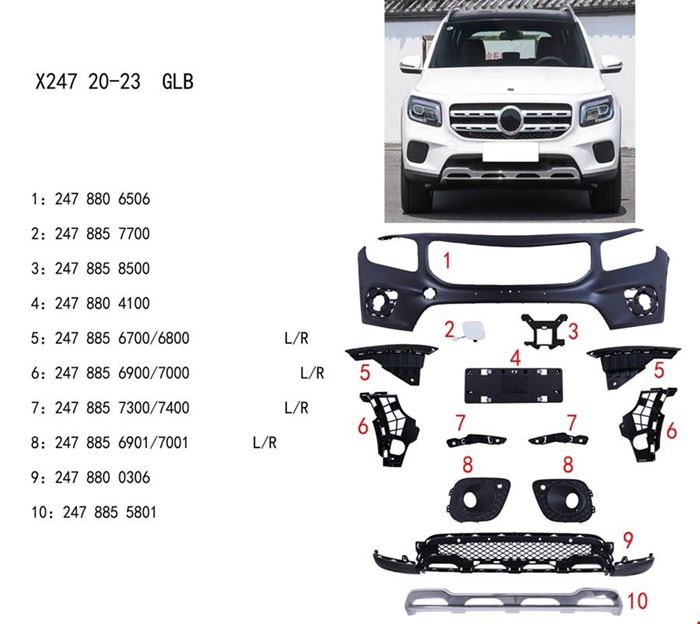 ÖN TAMPON SET ( PANJURSUZ ) GLB X247 2020- resmi