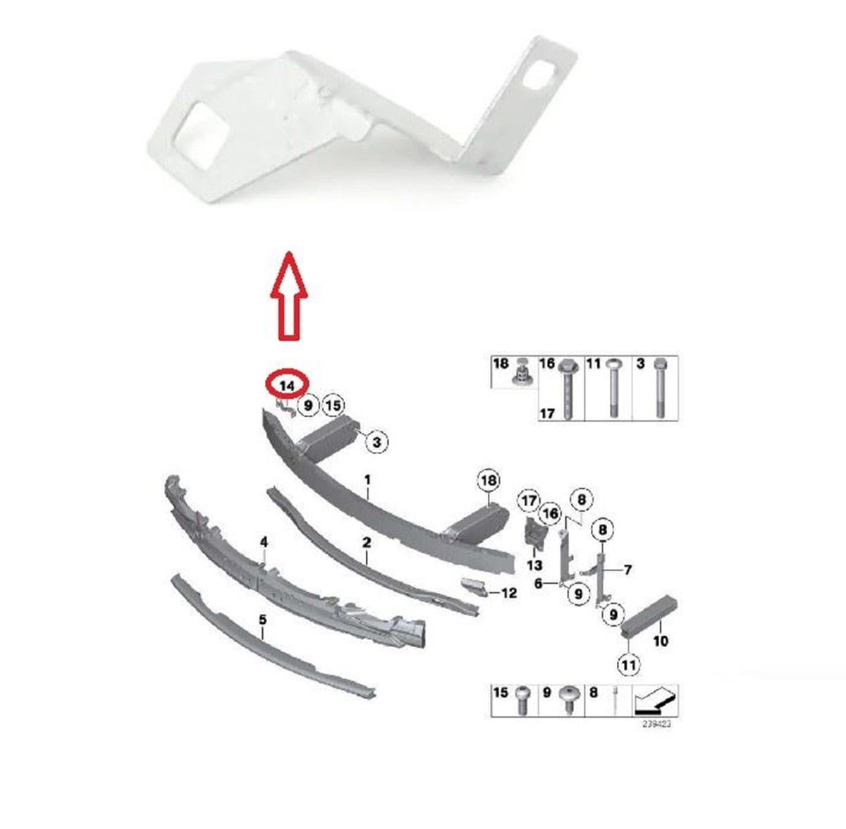 ÖN TAMPON BRAKETİ SOL ( ALÜMİNYUM ) F10 2010- resmi