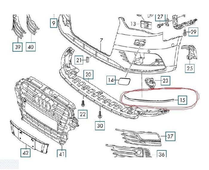 ÖN TAMPON KAŞI SAĞ ( SEDAN ) A3 2013- resmi