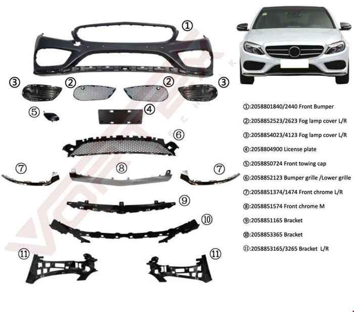 ÖN TAMPON SET AMG (ALT KROMLU) W205 2014- resmi