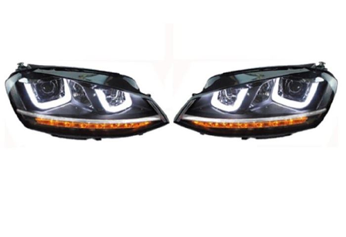 ÖN FAR SET ( ÇİFT U LED KAYAR SİNYAL ) GOLF 7 13- resmi